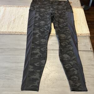 NWT Fabletics Mila Pocket Powerhold Legging Black Gray Camo Camouflage Sz 1X